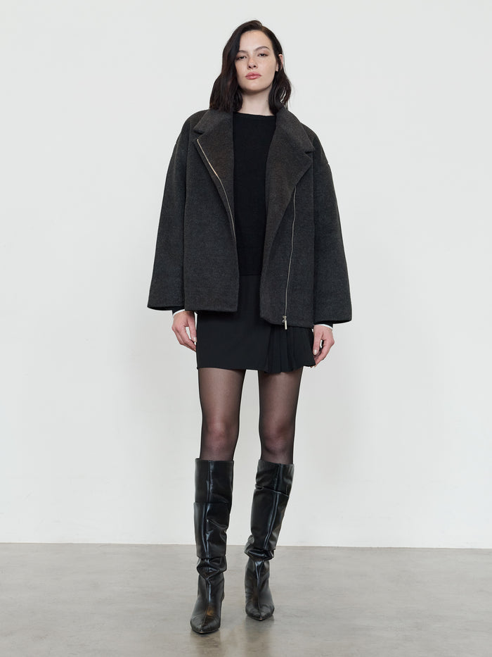 Lilia Dark Grey Bomber Coat
