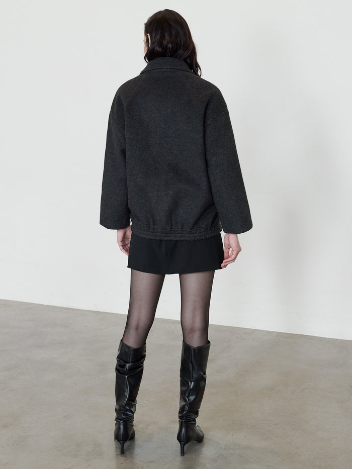 Lilia Dark Grey Bomber Coat