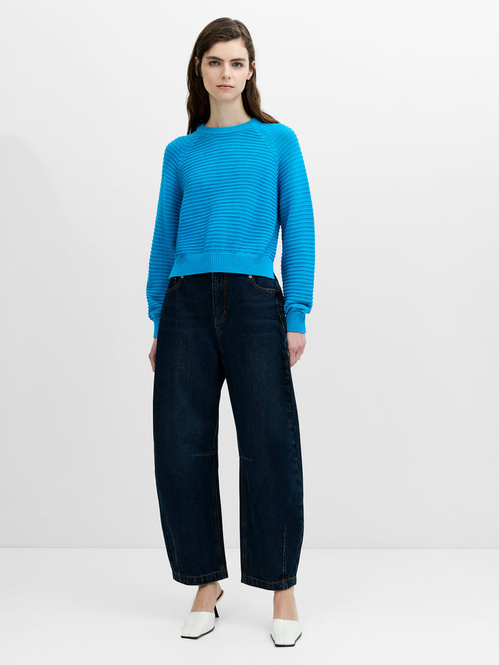 Lily Mozart Blue Purl Knit Jumper