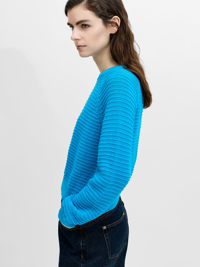 Lily Mozart Blue Purl Knit Jumper