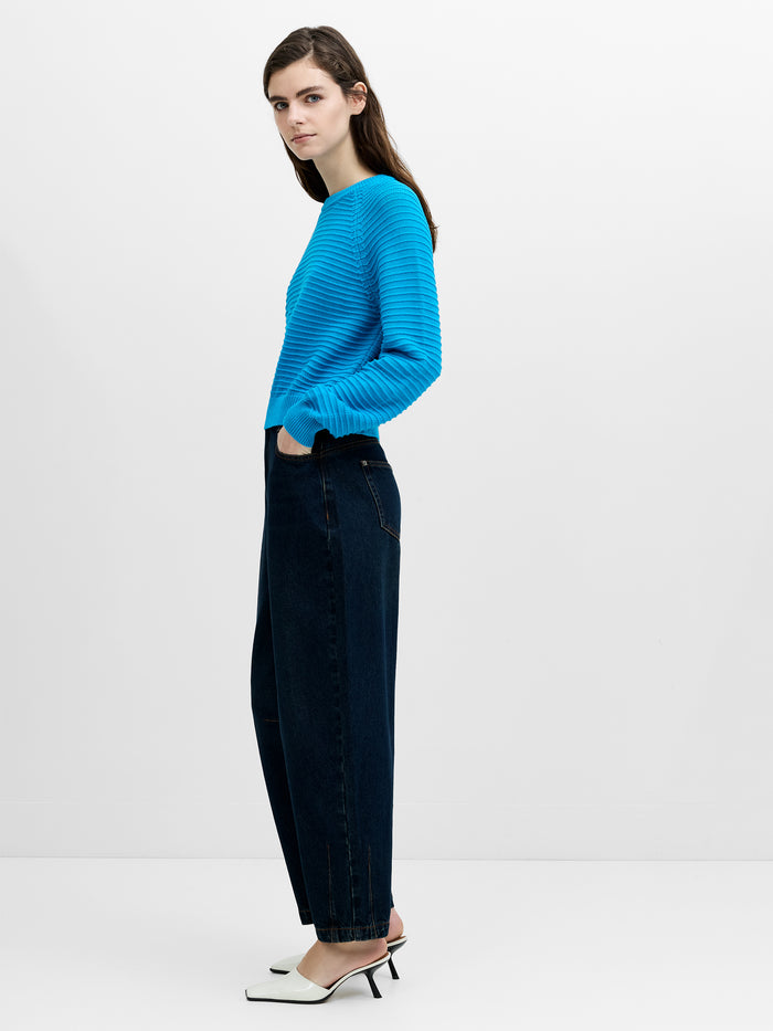 Lily Mozart Blue Purl Knit Jumper
