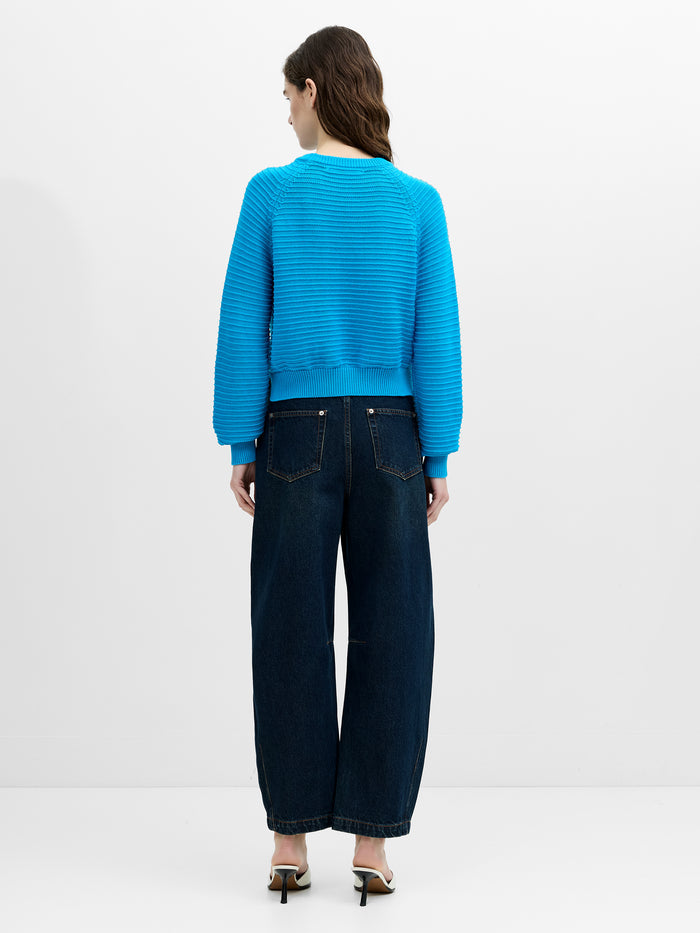 Lily Mozart Blue Purl Knit Jumper