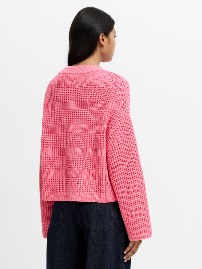 Lily Mozart Pink Textured Mock Neck Jumper