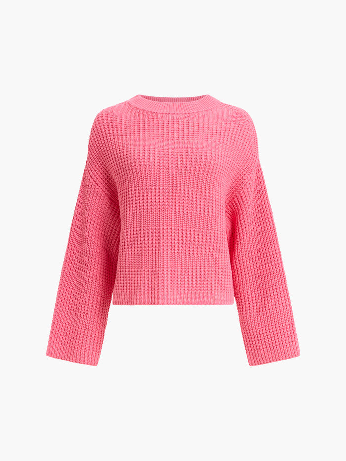 Lily Mozart Pink Textured Mock Neck Jumper