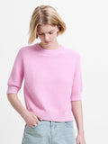 Lily Mozart Purl Knit Light Pink Short Sleeve Jumper