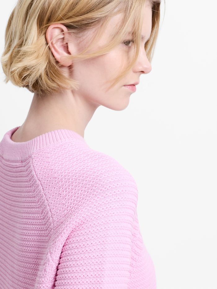 Lily Mozart Purl Knit Light Pink Short Sleeve Jumper