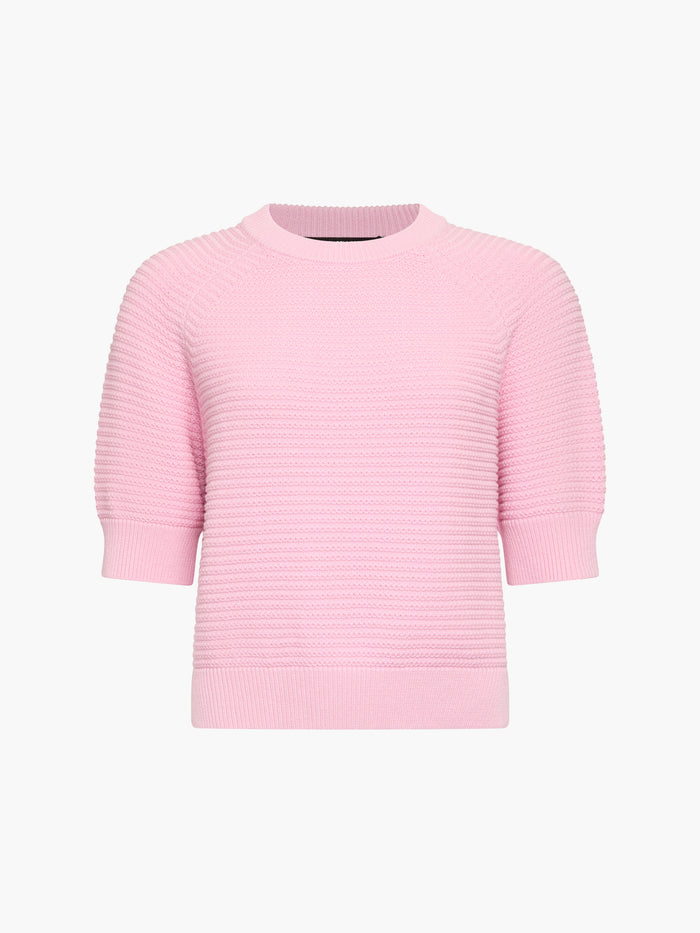 Lily Mozart Purl Knit Light Pink Short Sleeve Jumper