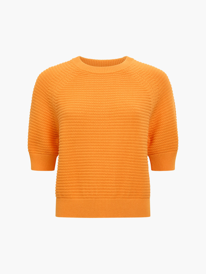 Lily Mozart Purl Knit Orange Short Sleeve Jumper