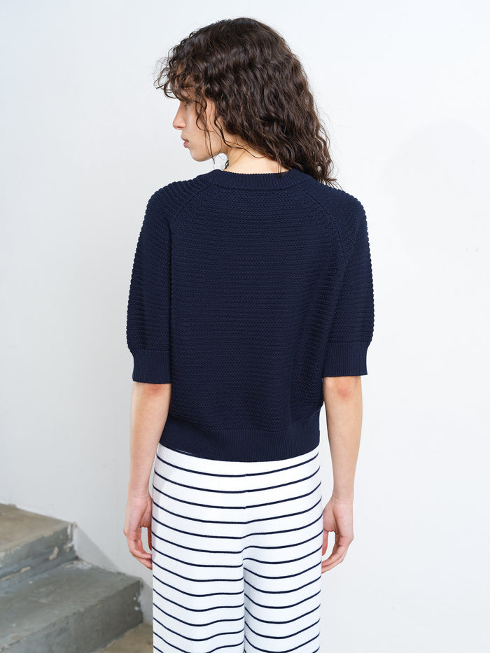Lily Mozart Purl Knit Short Sleeve Jumper