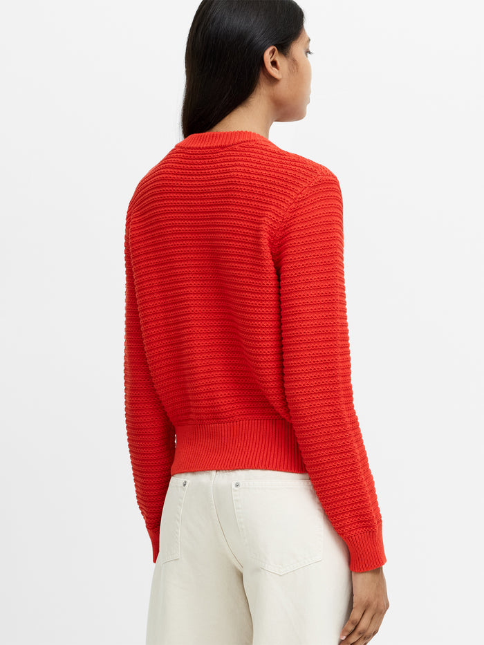 Lily Mozart Red Purl Knit Cardigan
