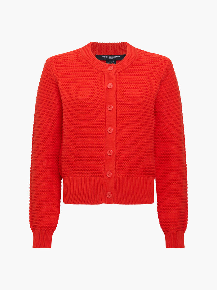 Lily Mozart Red Purl Knit Cardigan
