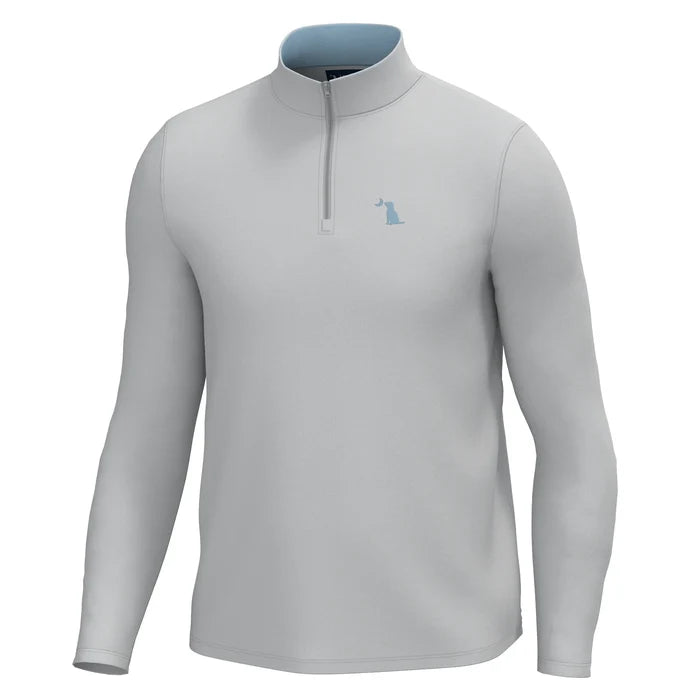 Local boy Bentley Quarter Zip light gray/ light blue