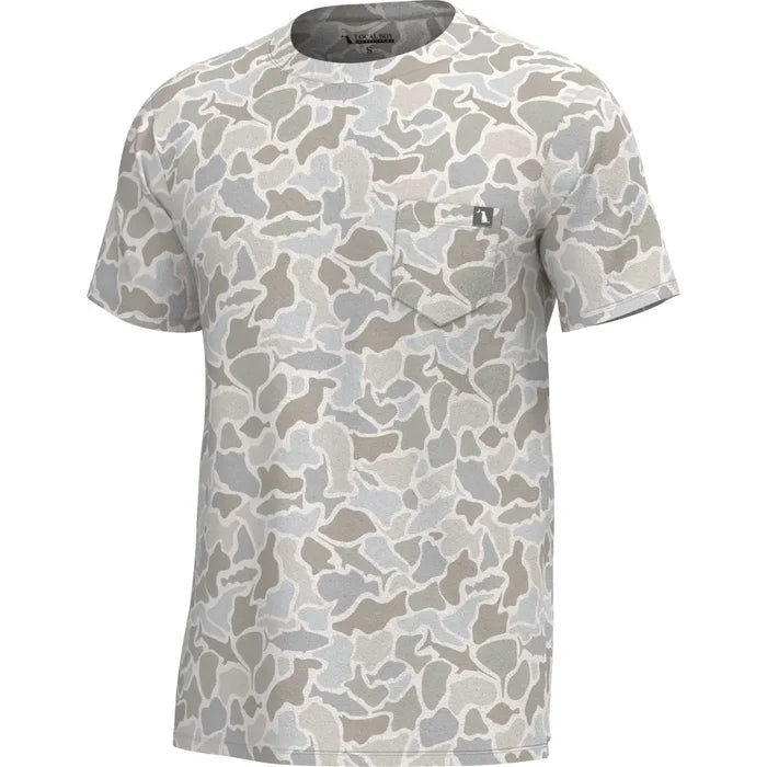 Local Boy Heather Blend SS Crewneck saltwater camo tee