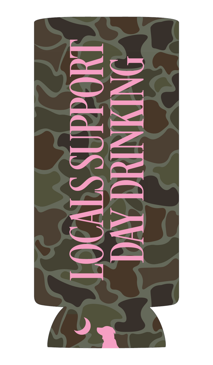 Local girl Day Drinker Slim Can Koozie