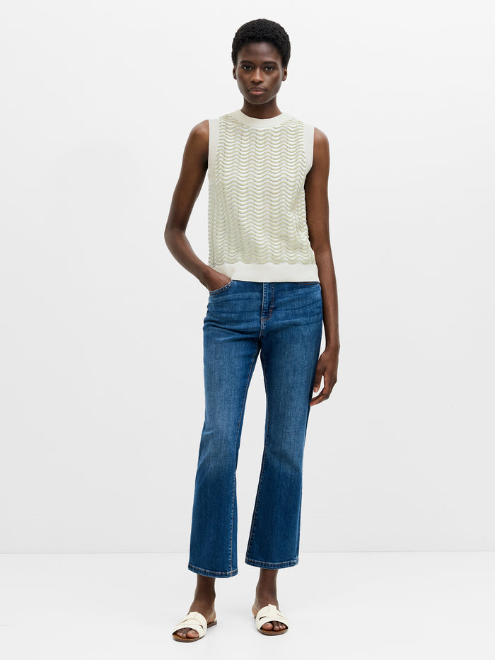 London Sleeveless Wave Knit Jumper