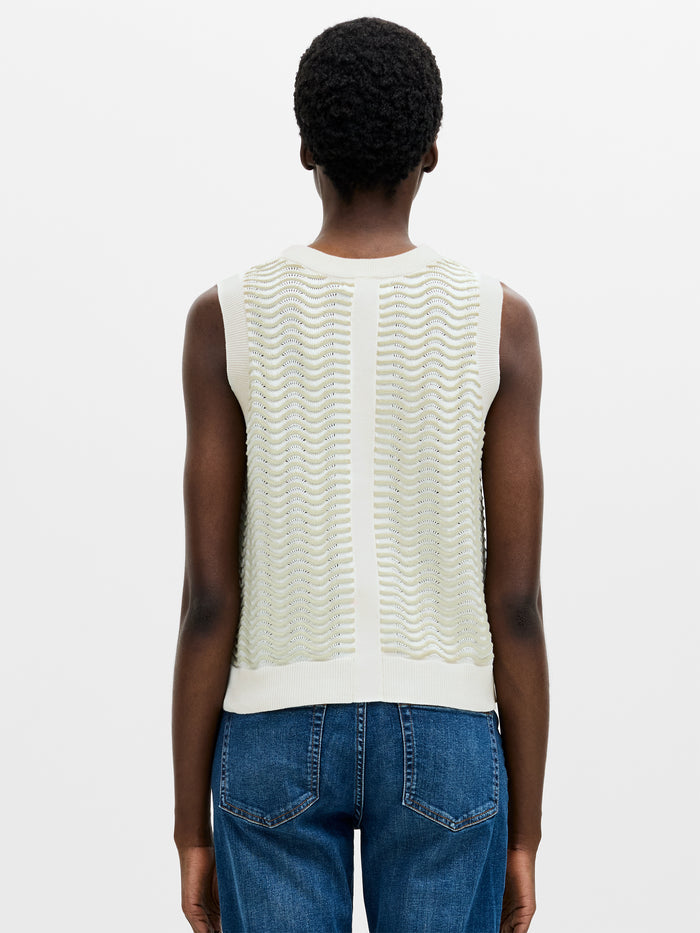 London Sleeveless Wave Knit Jumper