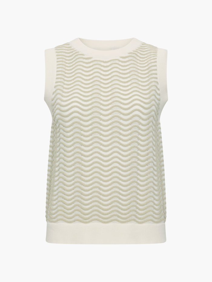London Sleeveless Wave Knit Jumper