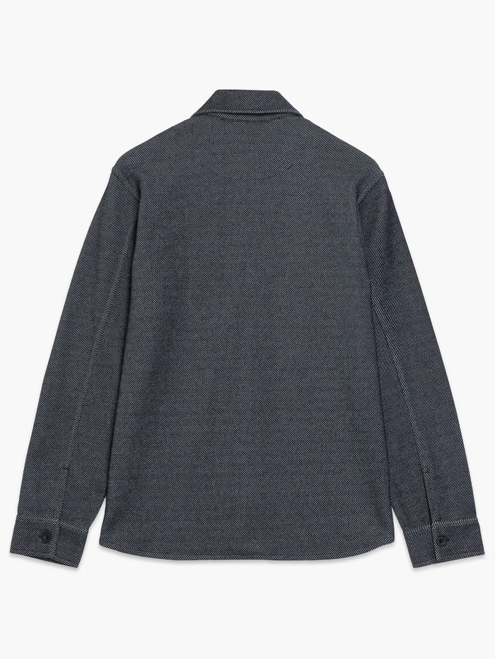 Long Sleeve Diagonal Stripe Jersey Monochrome Overshirt