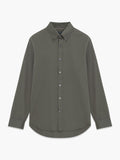 Long Sleeve Twill Khaki Green Oxford Shirt