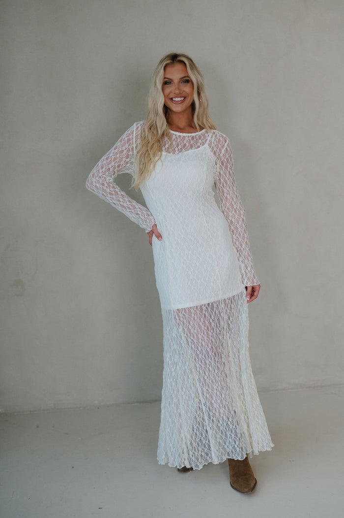 Lori Lace Maxi Dress-Ivory