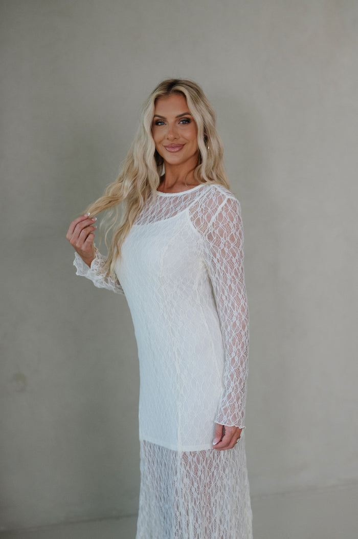 Lori Lace Maxi Dress-Ivory