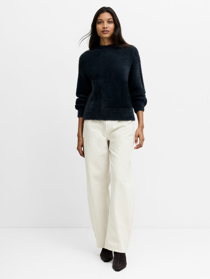 Lucille Dark Grey Fluffy Knit Jumper