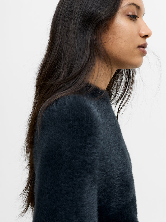 Lucille Dark Grey Fluffy Knit Jumper