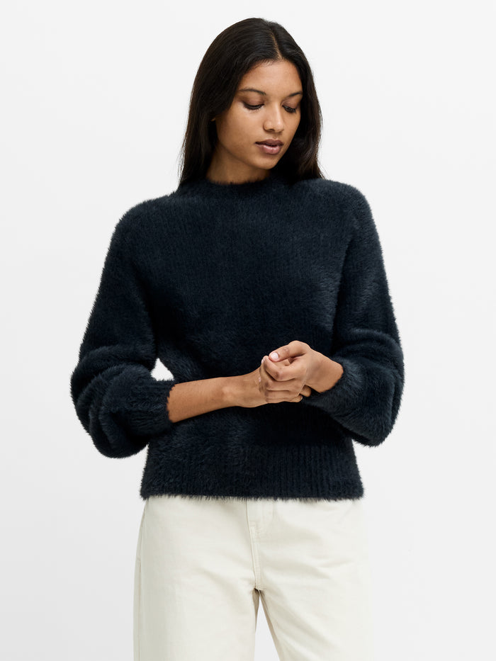 Lucille Dark Grey Fluffy Knit Jumper