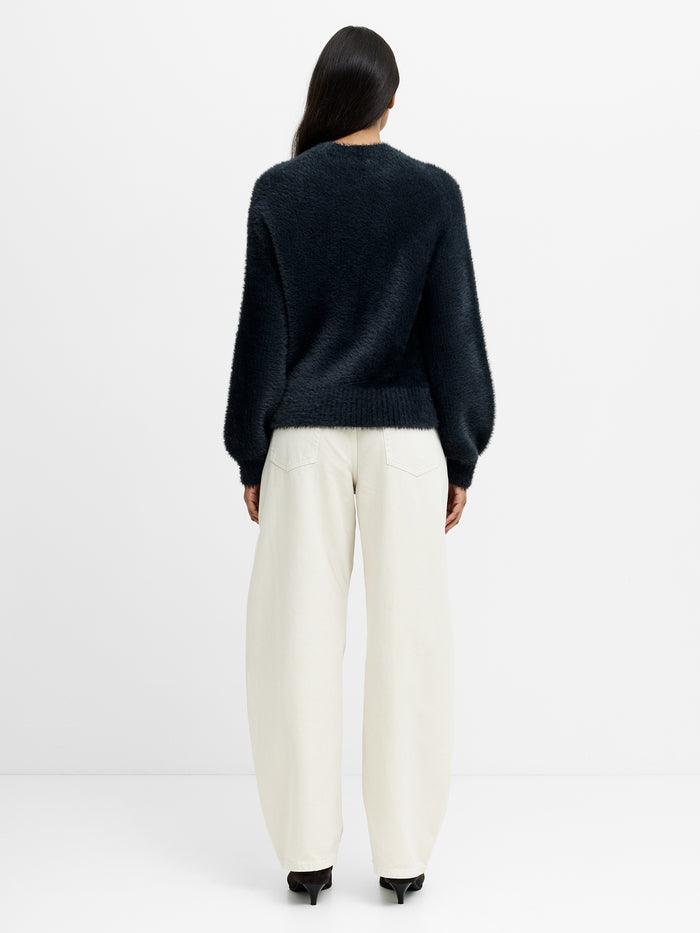 Lucille Dark Grey Fluffy Knit Jumper