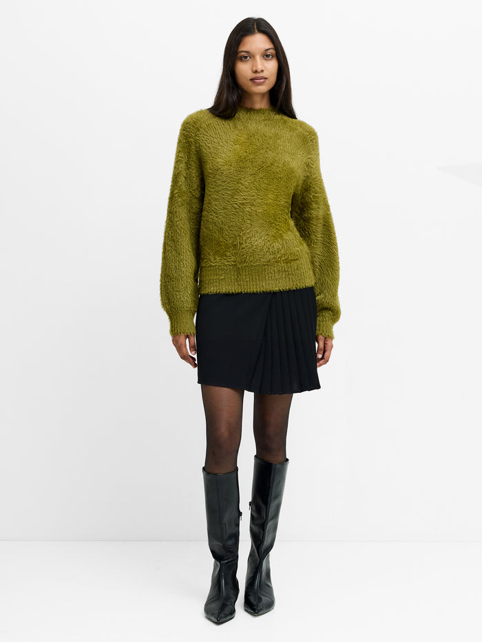 Lucille Green Fluffy Knit Jumper