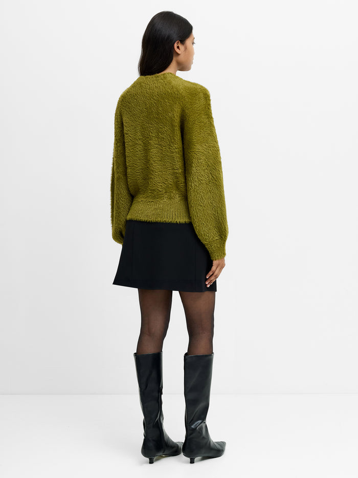 Lucille Green Fluffy Knit Jumper