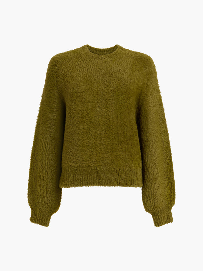 Lucille Green Fluffy Knit Jumper