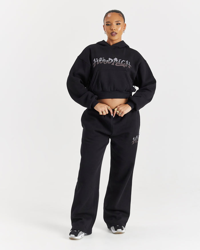 Lucky Boxy Hoodie - Black/Grey