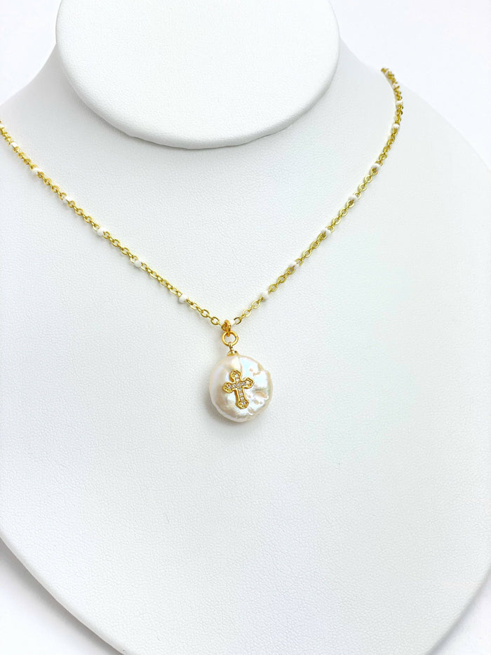 Madison Enamel Cross Necklace