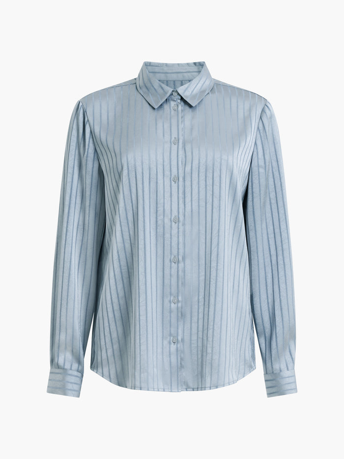 Maggie Silver Stripe Satin Shirt
