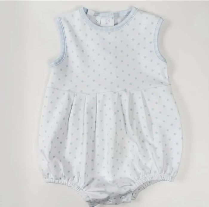 Magnolia Baby Gingham Dots Sleeveless Bubble blue