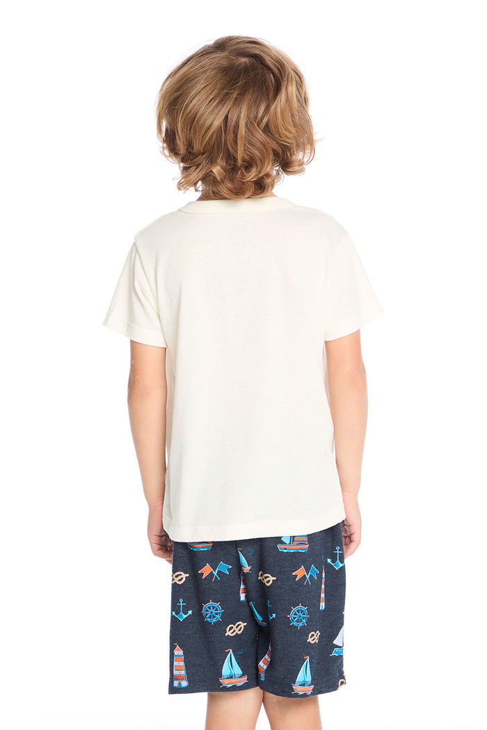 Back view of Chaser Kids Malibu CA Tee highlighting the clean solid back and easy everyday shape