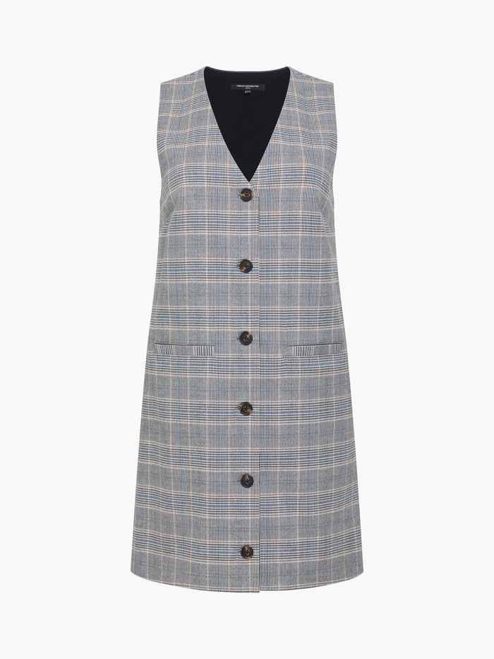 Matteo Plaid Button-Through A-Line Mini Dress