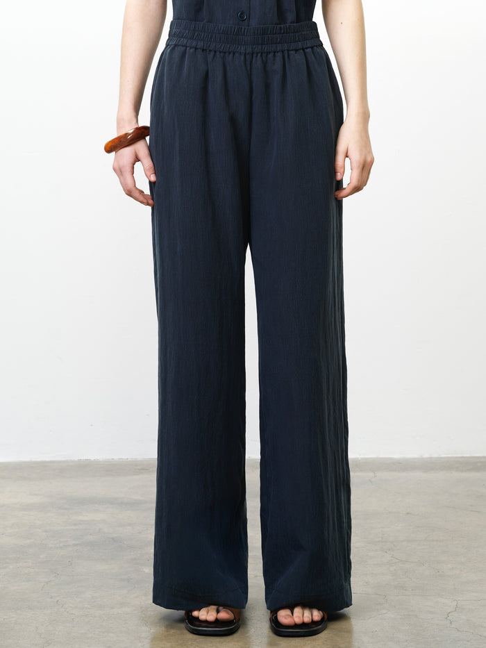 Melina Navy Wide Leg Trousers