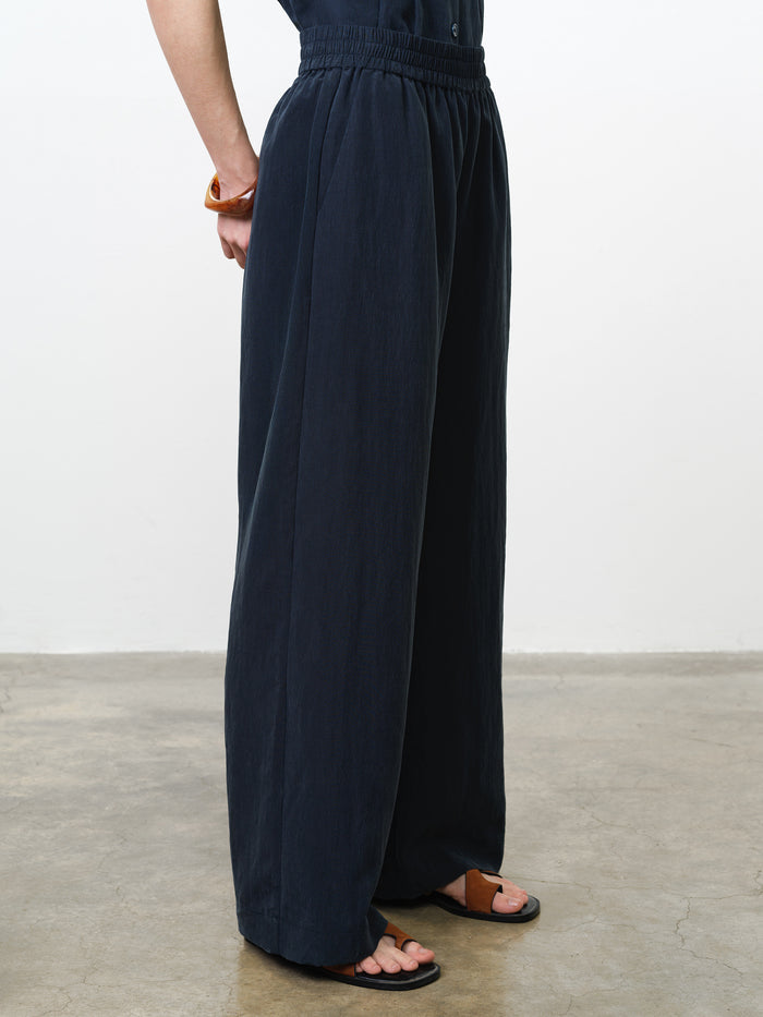 Melina Navy Wide Leg Trousers