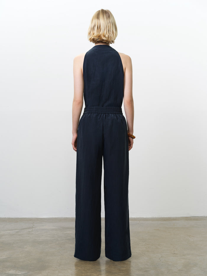 Melina Navy Wide Leg Trousers
