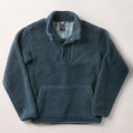 Men's Cypress Sherpa Fleece in Atlantic Blue by Pladra, with snap collar, chest pocket & kangaroo pocket.