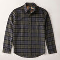 Pladra Men's Every Day Elite Flannel Shirt in Storm Black, long-sleeve, laid flat on a light background.