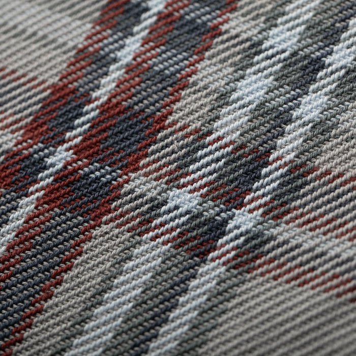 Close-up of plaid knit fabric, ideal for Pladra Men's Every Day Flannel Shirt in Richmond Grey.