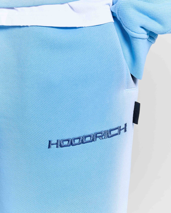 Light blue and white sports jersey with 'Hoodrich' branding.