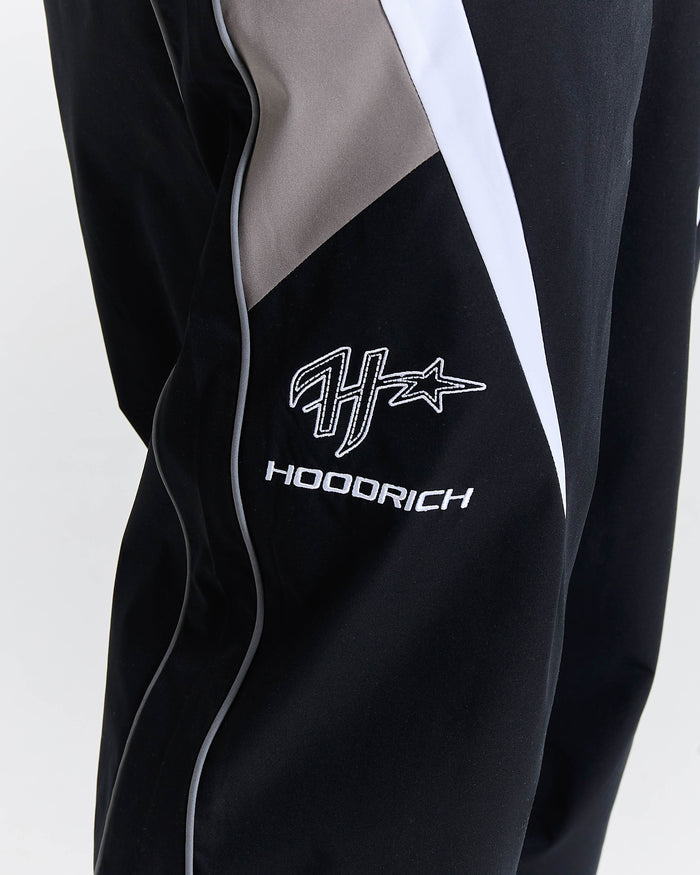 Black jacket with 'Hoodrich' logo on a white background