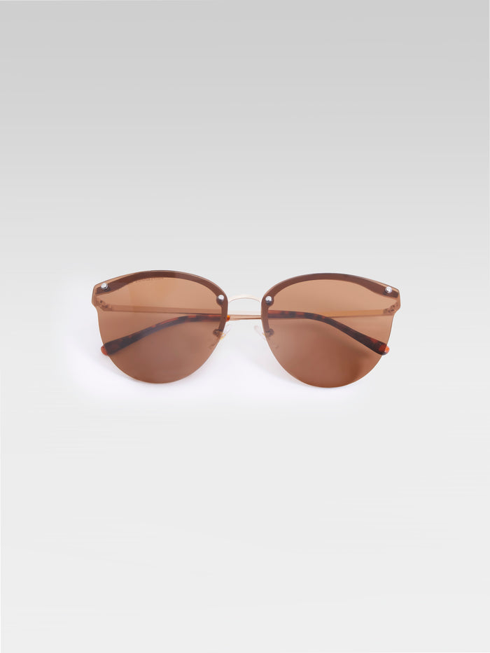 Metal Cat Eye Rimless Sunglasses