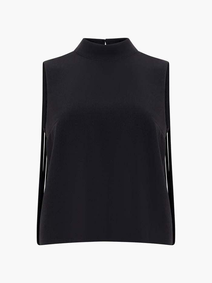 Miles Black Fringe Back Sleeveless Top