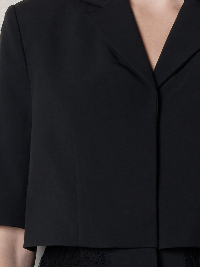 Miles Black Layered Lace Blazer Mini Dress