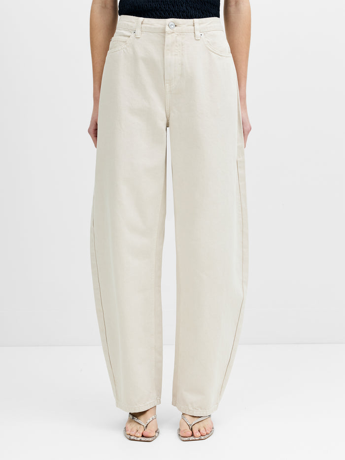 Misa Relaxed Cream Curved Leg Jeans